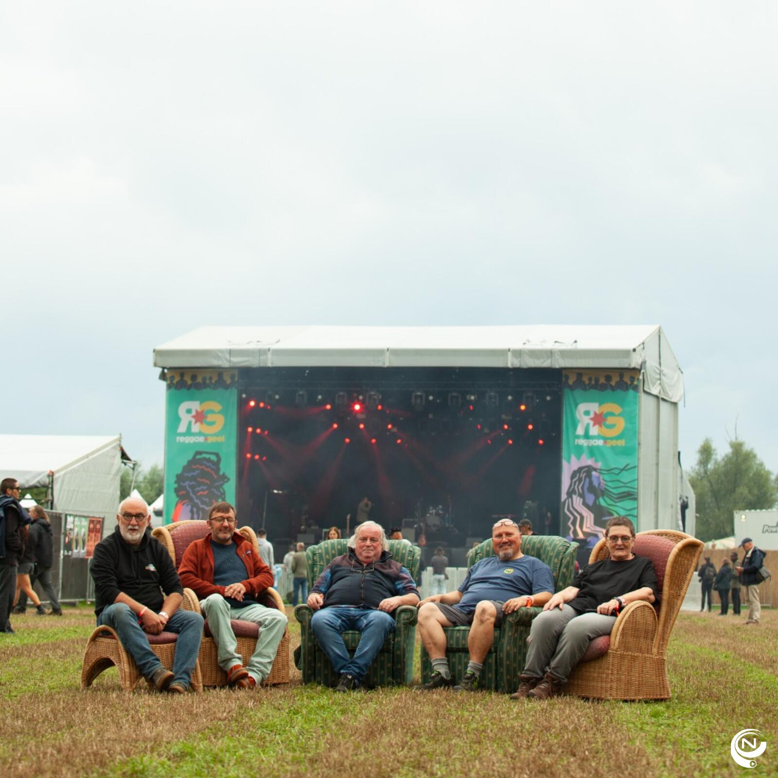 Kris, Theo, Dimp, Johan en Jef :  dé 5 stichtingsleden van Reggae Geel