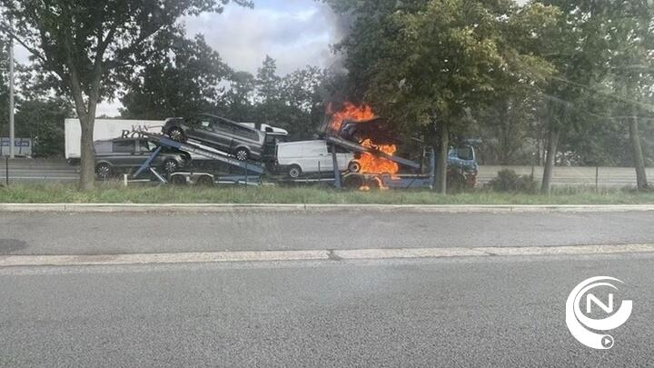 E34 autobrand parking Vorselaar - foto Fed. politie