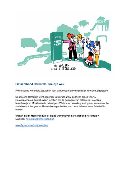 Memorandum 2025-2030 Fietsersbond Herentals