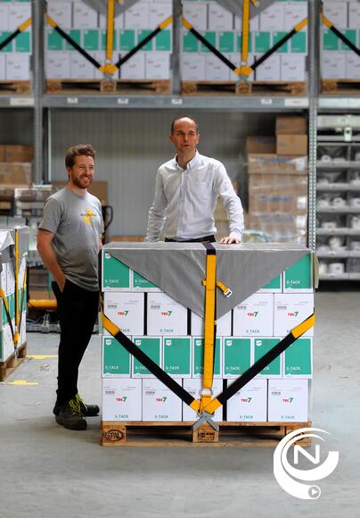 Novatech International uit Olen vervangt stretchfolie door herbruikbare palletwikkels van return2sender.