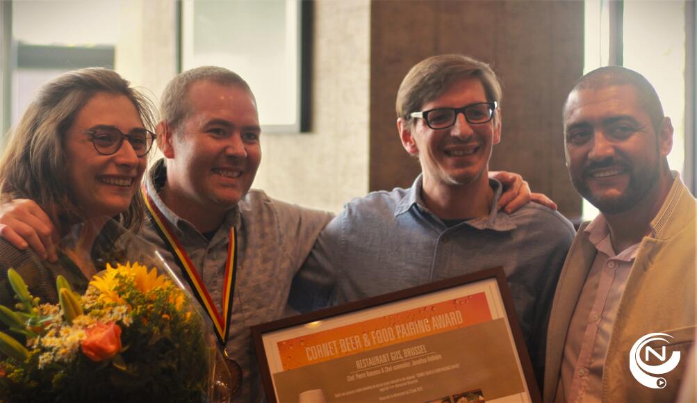 Pierre Baeyens (2e-van-links) - Jonathan Delhiere (3e-van-links) Restaurant GUS