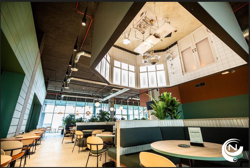 De omgekeerde operatiekamer uit 1910 van kunstenaar Sofie Muller aan het plafond van restaurant Aster, op de derde verdieping van ZNA Cadix. (Foto ZNA Dirk Kerstens)/N.
