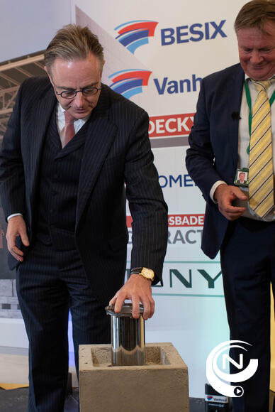 NIRAS Dessel : premier De Wever legt eerste steen voor bergingsinstallatie radioactief afval