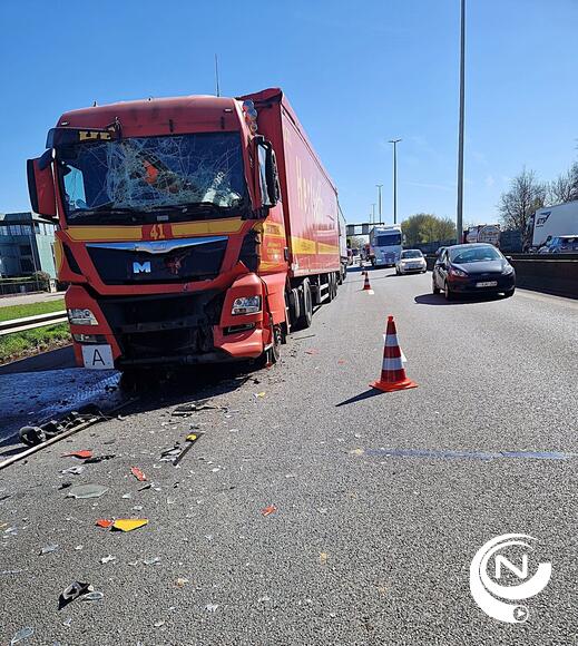 E313 : kettingbotsing met 4 vrachtwagens en 2 auto's ter hoogte van Oevel 