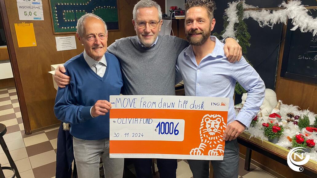 Louis Hufkens en Tom Verreydt 'From Dawn Till Dusk' samen met Eddy Hendrickx (Olivia Fund) in het midden : dankbaarheid