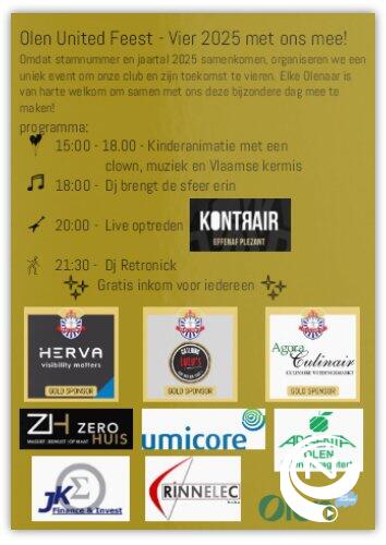 The Event van Olen United nu zaterdag 26/4