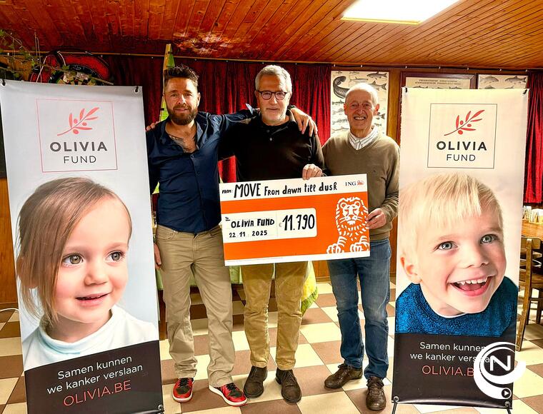 Foto vlnr. Tom Vereydt, Eddy Hendrickx Olivia Fund en Louis Hufkens