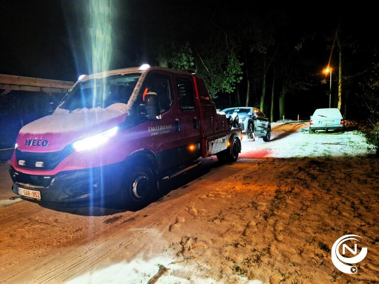 Heel wat slippartijen  door de sneeuw en ijzel op de Kempense wegen afgelopen nacht.