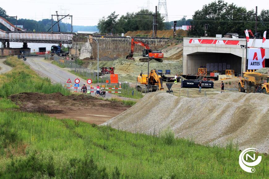 Spoorbrug tunnel Lierseweg tijdens de opbouw