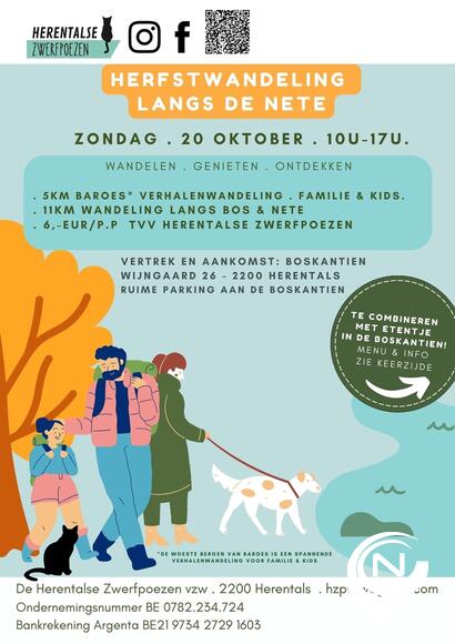 De 3e editie van de HZP wandeling komt eraan :  nu zondag 20 oktober van 10u tot 17u. Niet te missen!   'Wandelen langs bijzondere Herentalse groene plekjes tvv de vzw De Herentalse Zwerfpoezen', zegt HZP-protagonist Anita De Buurvrouw. "En na het wandelen heerlijk smullen in de authenthieke Herentalse Boskantien, vlakbij de gekende Toeristentoren. 