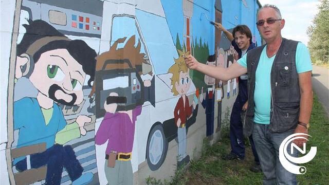 Oude fabrieksmuur Umicore is kunststuk