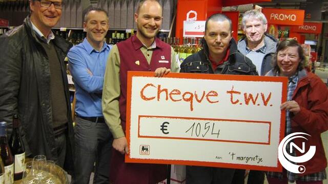 Delhaize Kasterlee overhandigt opbrengst van 'Cuvée Kasterlee' aan 't Margrietje