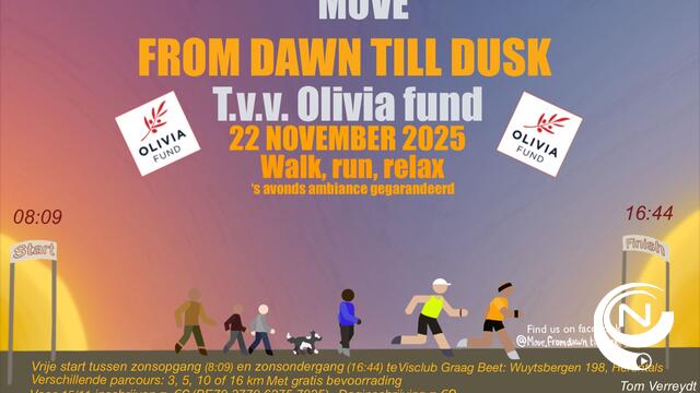 'Move from Dawn till Dusk - part 4' voor Olivia Fund op 22/11  @Visclub Graag Beet - nu inschrijven
