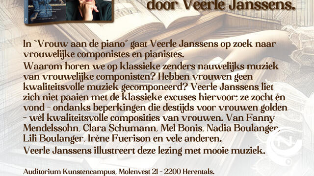 Ook vrouwelijke componisten miskend...   Veerle Janssens op 2/4 @Kunstencampus Herentals
