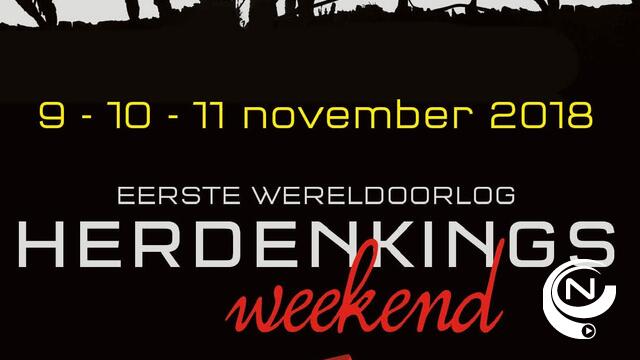 Herdenkingsweekend WOI op 9, 10 en 11 november