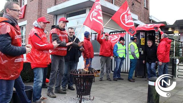 Arbeiders Agfa Gevaert staken verder voor beter brugpensioen 