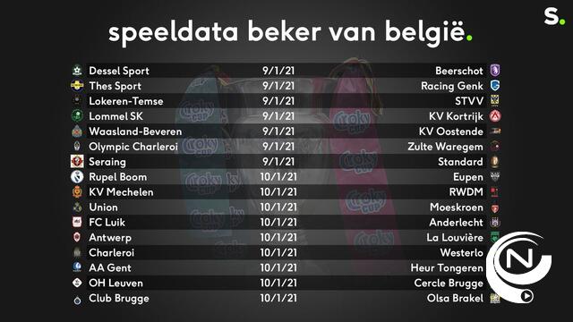 1/16e finales Croky Cup: begin januari