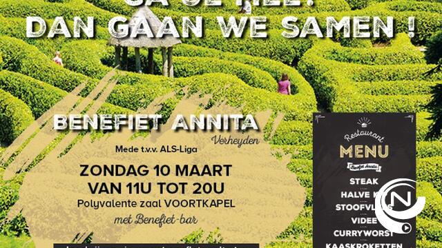 Benefiet Annita op zondag 10 maart in de polyvalente zaal in Voortkapel