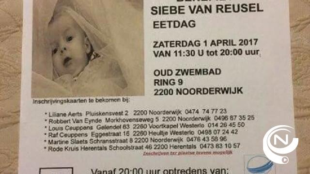 Grote benefiet voor Noorderwijkse baby Siebe