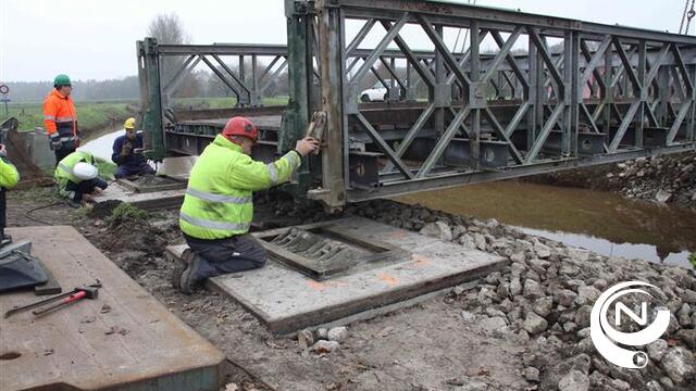 Tijdelijke brug over Kleine Nete ligt er aan 't Schipke 
