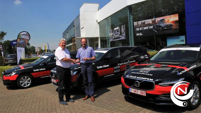 Drie Volvo's V90 promowagens Herentals Fietst-Feest toeren door Vlaanderen