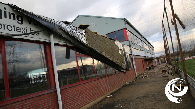 Dak kantine VC Herentals zwaar beschadigd door storm : €20.000 schade