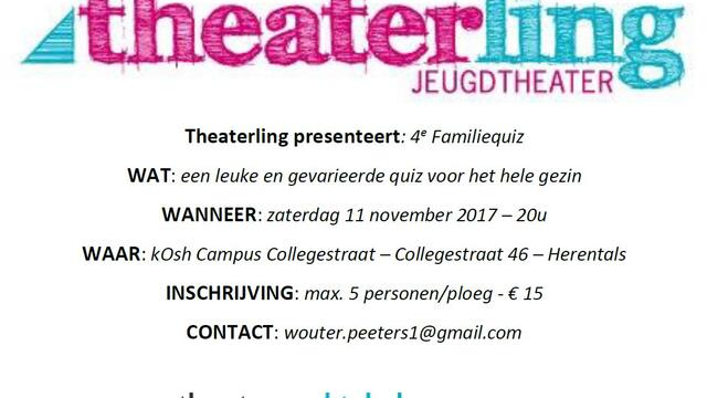Theaterling organiseert 4e familiequiz