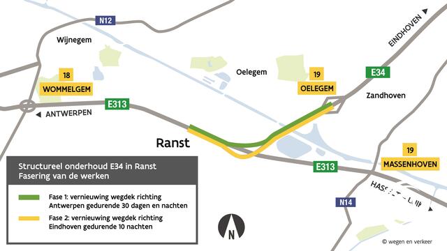 'Bocht van Ranst' (E313-E34) krijgt deze zomer nieuw wegdek