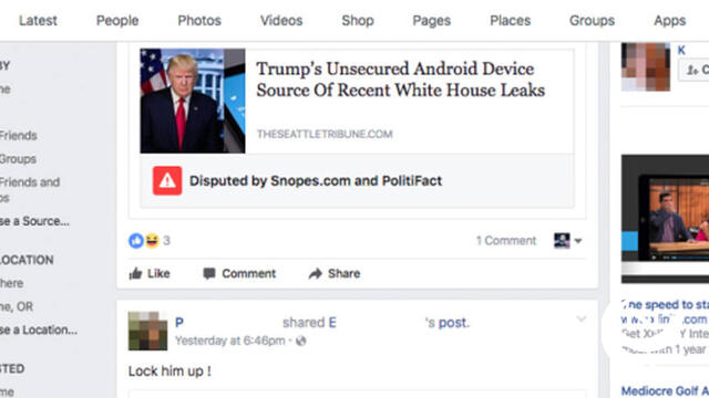 Eerste label voor "vals nieuws" duikt op in USA op Facebook 