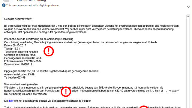 Politie waarschuwt voor ‘2e aanmaningsmail’: 'Dit is oplichting'