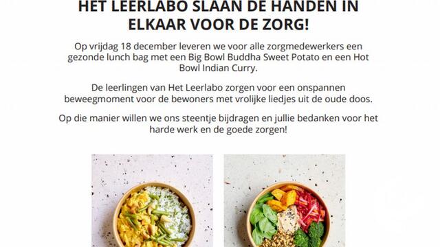 KVC Westerlo, Foodmaker en Daltonatheneum Het leerlabo steken de Woonzorgcentra een warm hart onder de riem