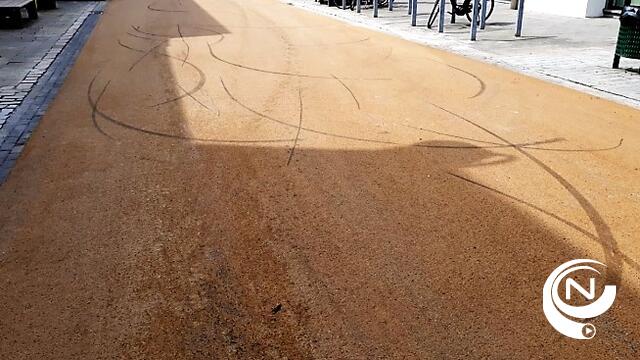 Vandaal trekt slipsporen door pas vernieuwde Bergstraat