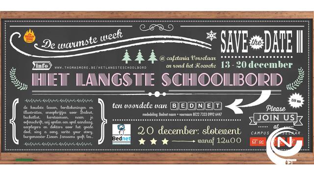 Het langste schoolbord, een warm initiatief voor Bednet