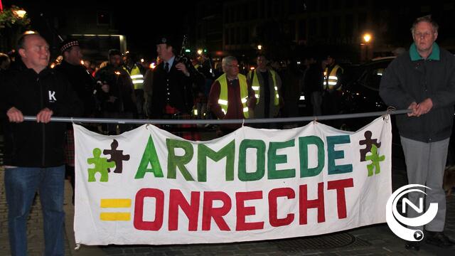Méér dan 200 deelnemers fakkeltocht tegen armoede : 'Politiek kijkt niet door bril van mensen in armoede' - vid