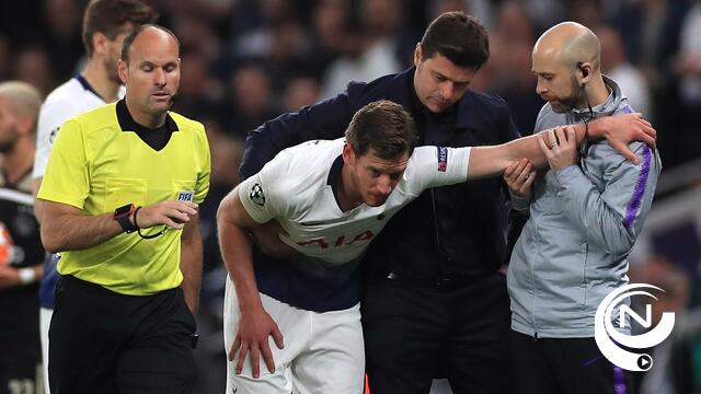 Jan Vertonghen moet groggy veld verlaten na botsing met Alderweireld 