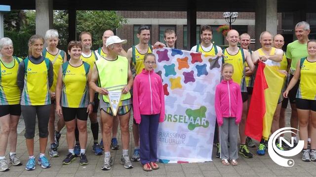 Kasteellopers Vorselaar lopen in estafette naar zusterdorp Kappl Oostenrijk 