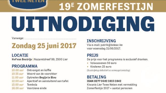 Kiwanis Lier 2 Neten organiseren een superleuk Zomerfestijn