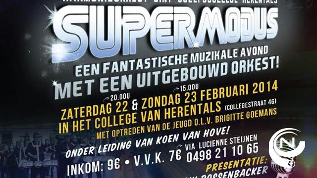 Supermodusconcert 22 en 23 februari 2014.