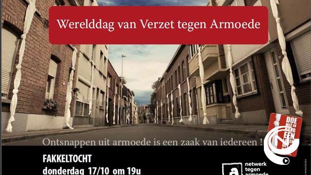 Donderdag 17 oktober 19u: fakkeltocht tegen armoede, cc 't Schaliken.