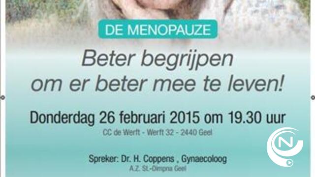 Infoavond  AZ St.-Dimpna : 'De menopauze beter begrijpen om er beter mee te leven'