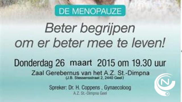 Herhaling informatieavond over menopauze AZ Geel