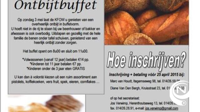 Ontbijtbuffet bij de Kon. Fanfare Onafhankelijkheid Wiekevorst