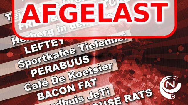 Tielen: 19e Muziekkroegentocht afgelast