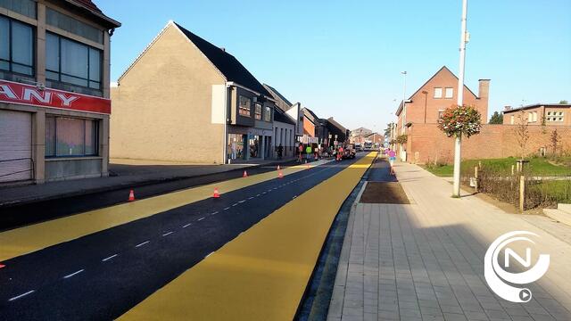 Oproep : 'Gele fietssuggestiestroken moeten nog drogen, niet op rijden...' UPDATE