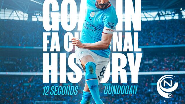 Manchester City pakt de dubbel in Engeland, Gündogan is de bekerheld met 2 afstandsschoten 