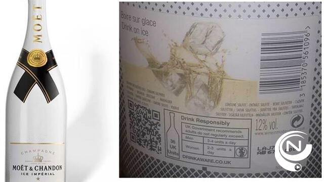  Voedselagentschap waarschuwt voor mogelijke aanwezigheid drug MDMA in flessen Moët & Chandon Ice