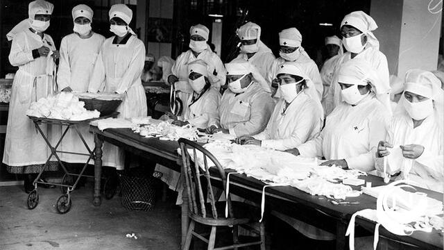 '102 jaar geleden : mondmaskers, niets nieuw'