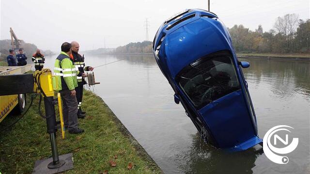 Met auto in het Albertkanaal, bestuurster kan zich redden met hulp van voorbijgangers