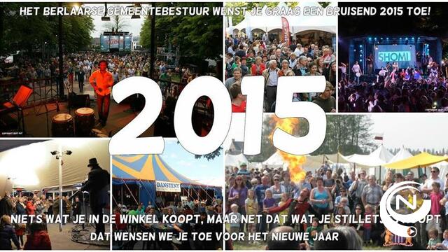 Nieuwjaarsdrink gemeentebestuur Berlaar op dorpsplein 
