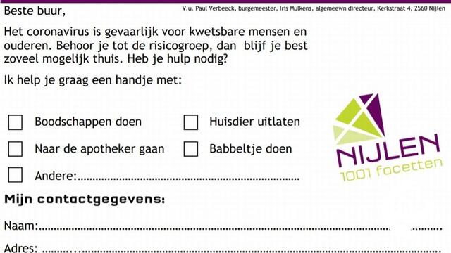 Nijlen belt 80-plussers op